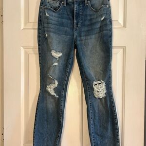 Lucky Brand Blue High Rise Jeans Distressed